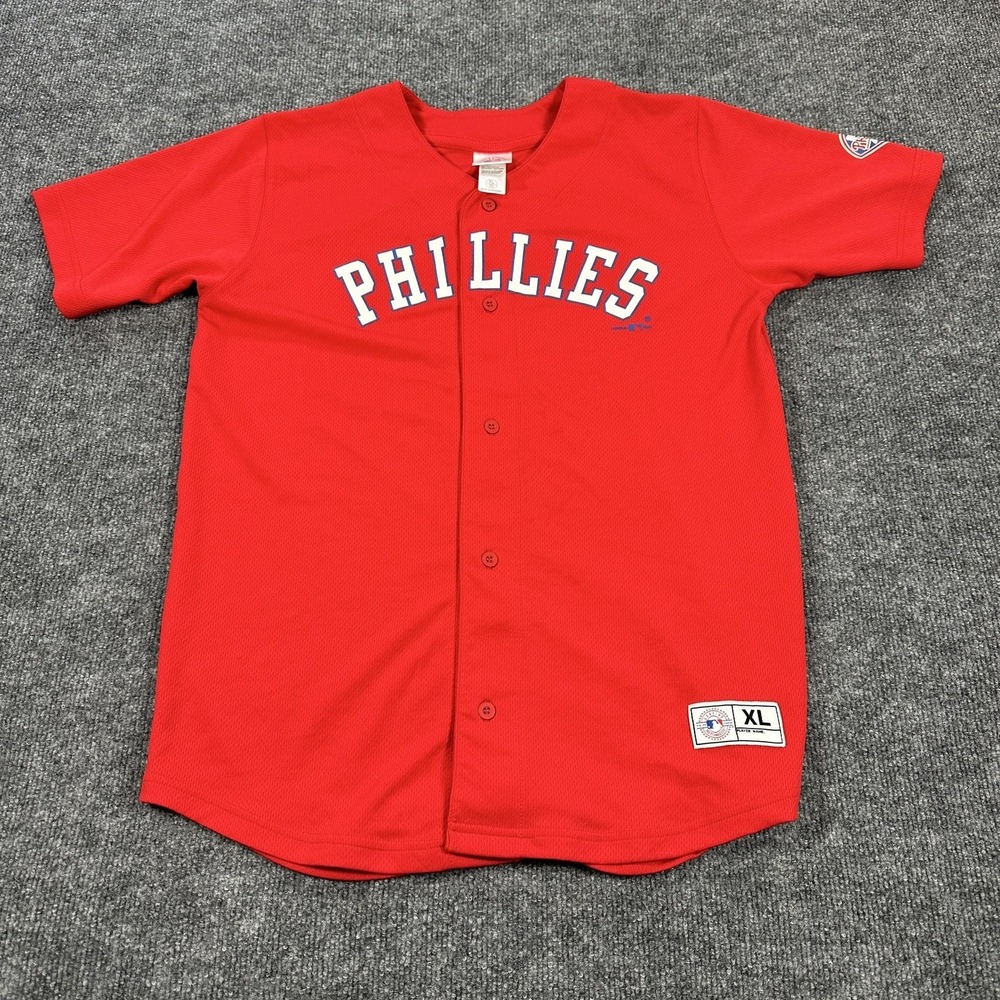 Philadelphia Phillies Jersey Youth Boys XL Red MLB Burrell 5 Genuine Merchandise